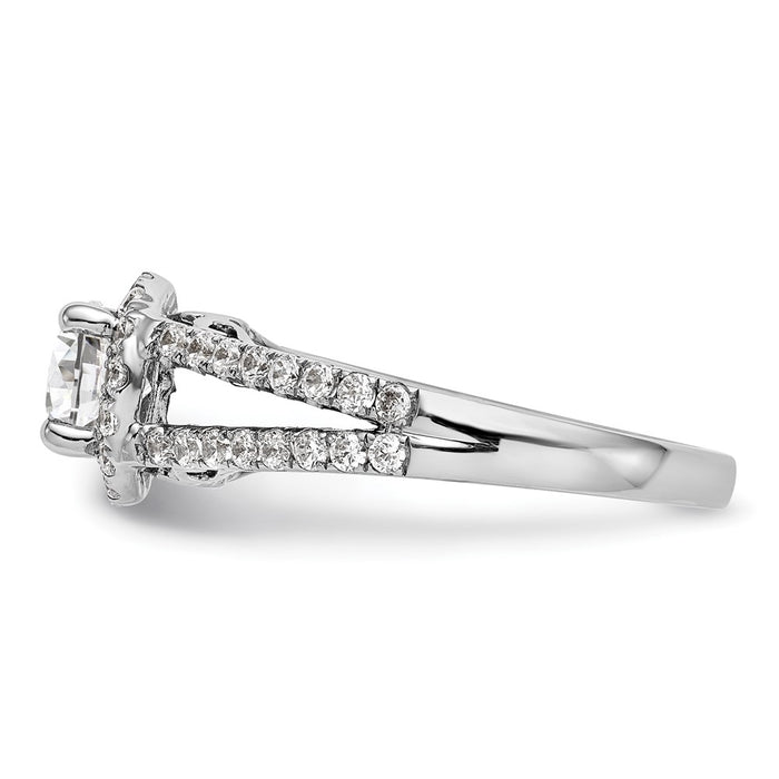 Exclusive 14K White Gold Halo Semi-Mount Engagement Ring for 1 Carat-3