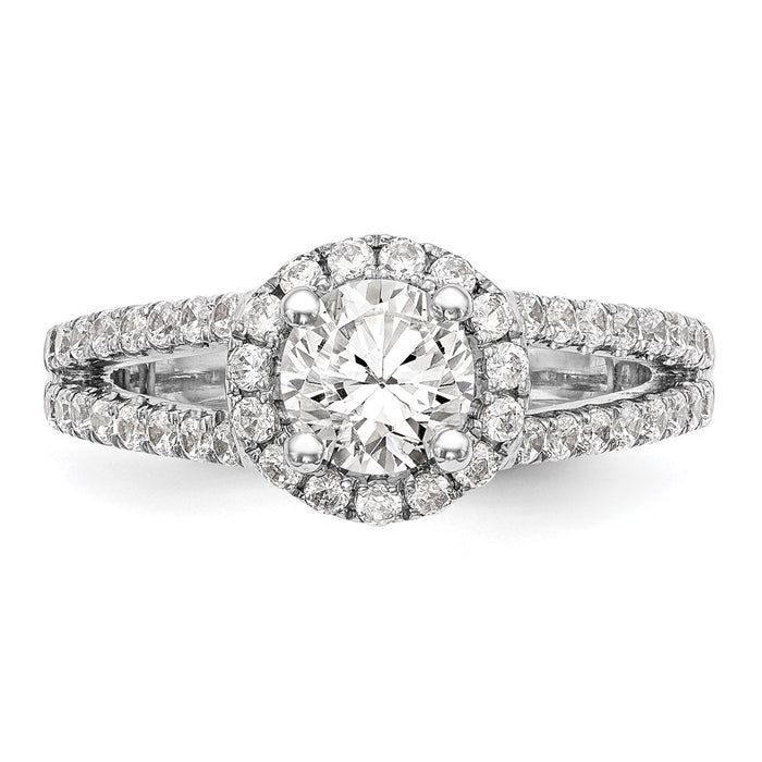 Exclusive 14K White Gold Halo Semi-Mount Engagement Ring for 1 Carat-4
