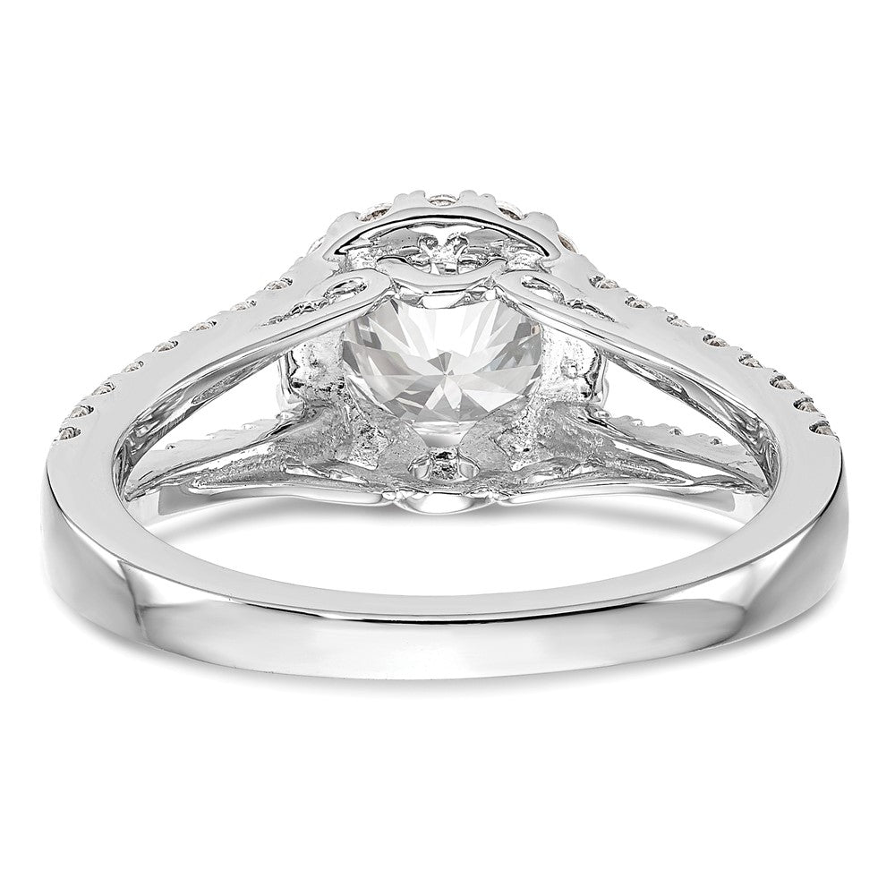 Exclusive 14K White Gold Halo Semi-Mount Engagement Ring for 1 Carat