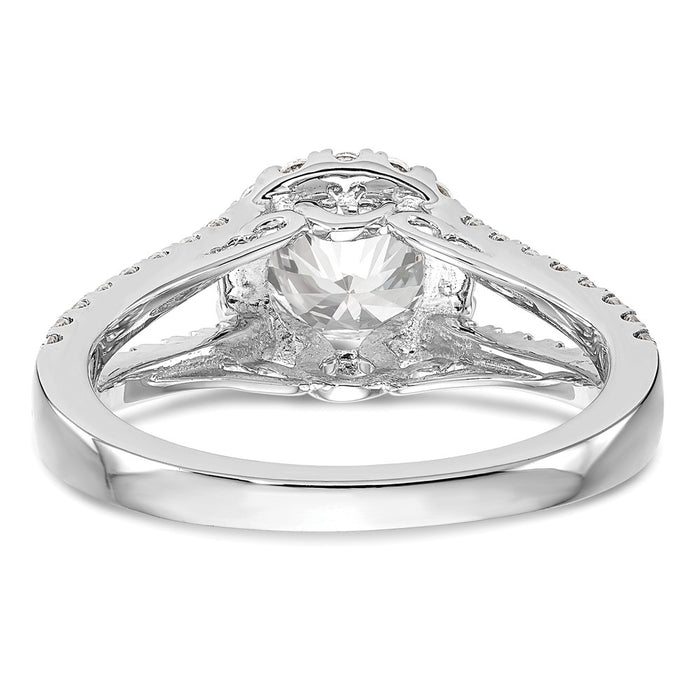 Exclusive 14K White Gold Halo Semi-Mount Engagement Ring for 1 Carat-5
