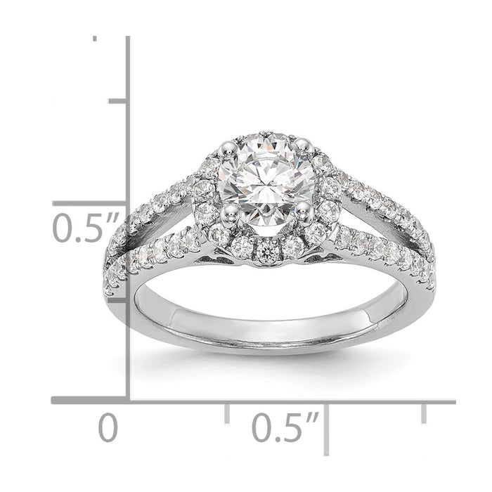 Exclusive 14K White Gold Halo Semi-Mount Engagement Ring for 1 Carat-8