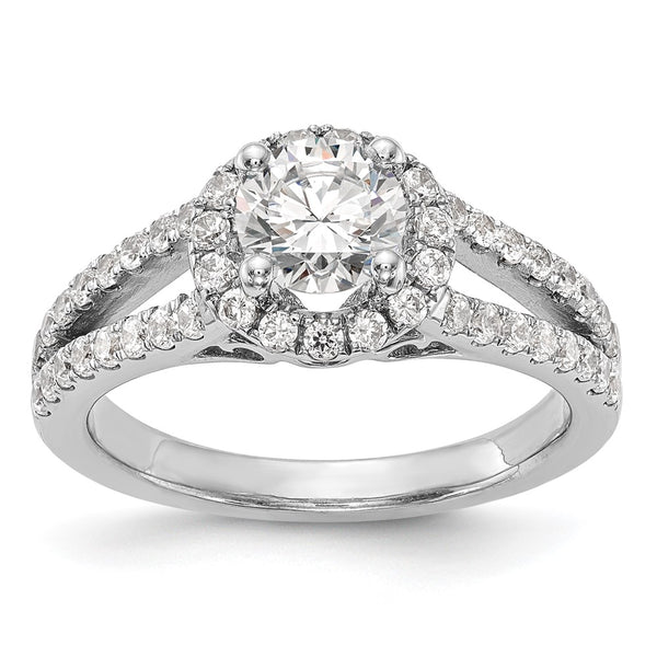 14K White Gold Halo Semi-Mount Engagement Ring for 1 Carat - Style GR1-1022746