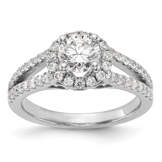 Exclusive 14K White Gold Halo Semi-Mount Engagement Ring for 1 Carat