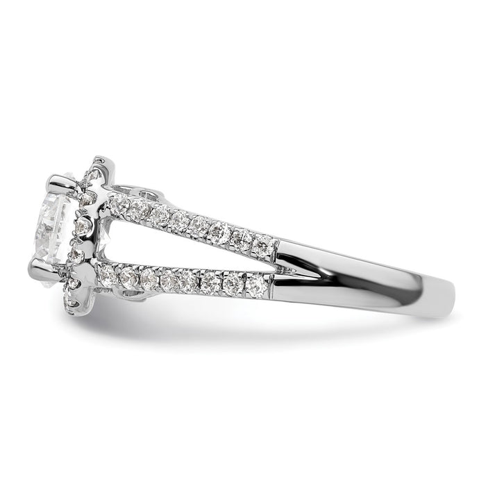 Buy Stylish 14K White Gold Halo Semi-Mount Ring for 1.5 Carat Center-3
