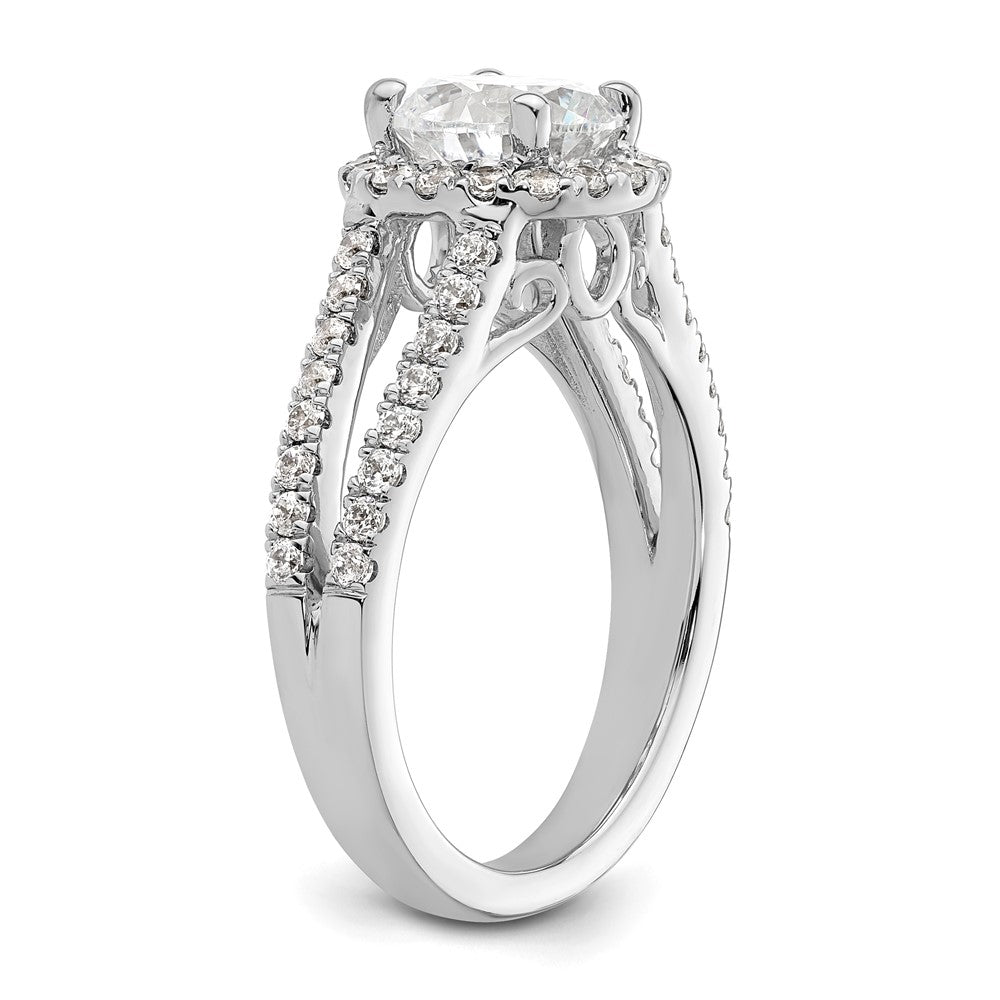 Buy Stylish 14K White Gold Halo Semi-Mount Ring for 1.5 Carat Center