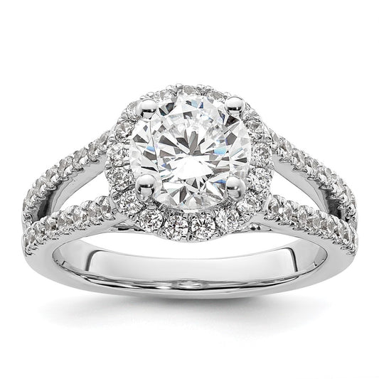 Buy Stylish 14K White Gold Halo Semi-Mount Ring for 1.5 Carat Center