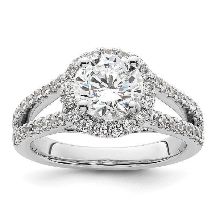 Buy Stylish 14K White Gold Halo Semi-Mount Ring for 1.5 Carat Center-1