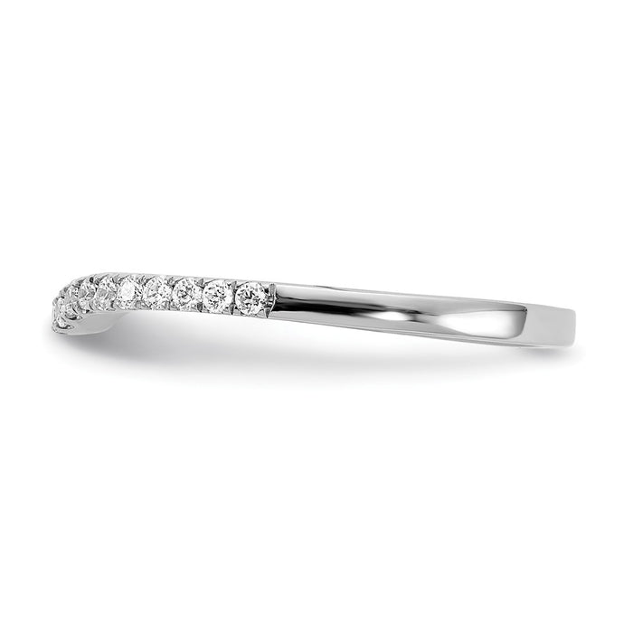 Buy Stylish 14K White Gold Diamond Contoured Wedding Band, 1/5 Carat Value-3