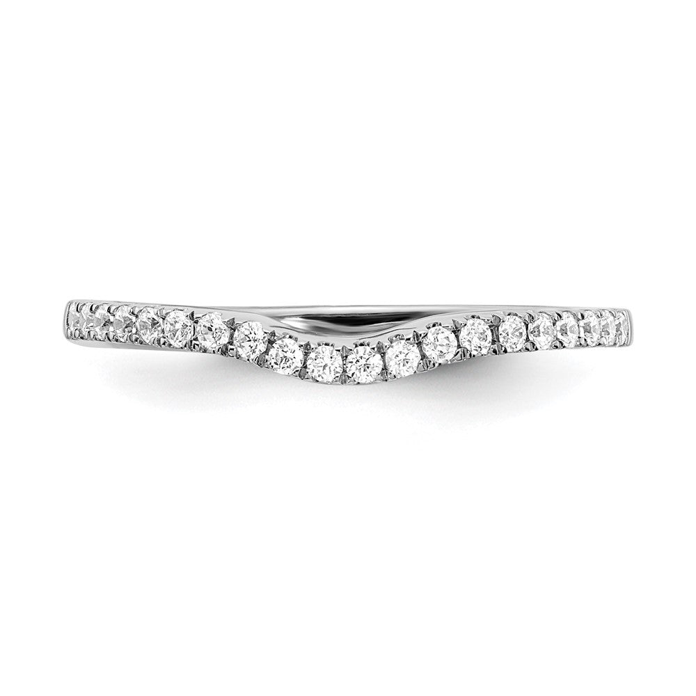 Buy Stylish 14K White Gold Diamond Contoured Wedding Band, 1/5 Carat Value