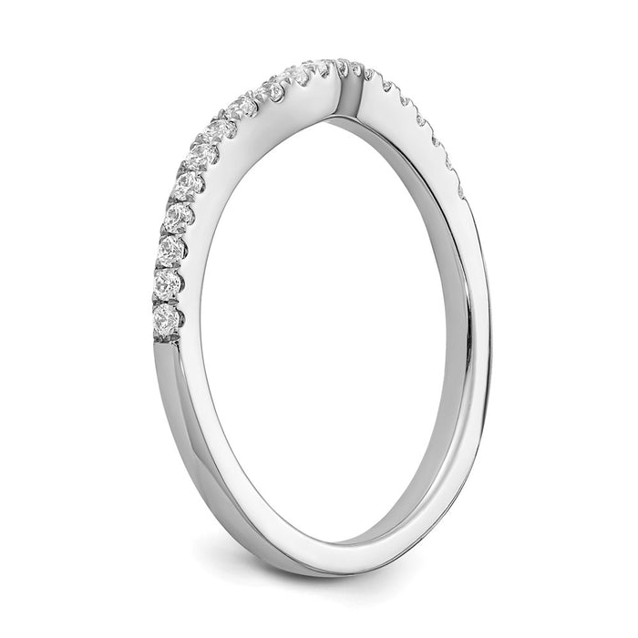 Buy Stylish 14K White Gold Diamond Contoured Wedding Band, 1/5 Carat Value-6