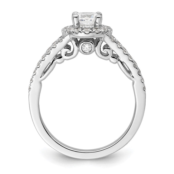 14K White Gold Halo Engagement Ring with 5/8 Carat Diamonds - Style GR1-1022767