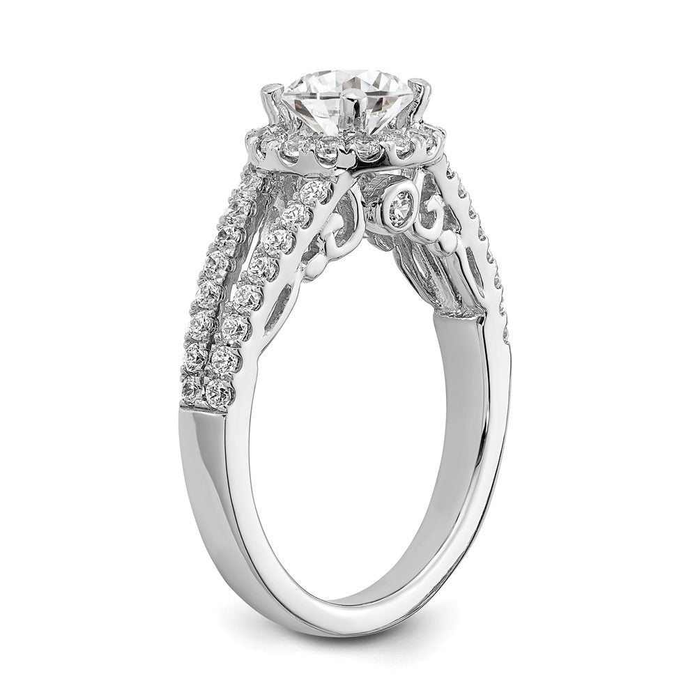 Buy Exclusive 14K White Gold Halo Semi-Mount Engagement Ring for 1 Carat
