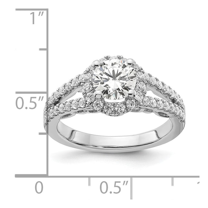 Buy Exclusive 14K White Gold Halo Semi-Mount Engagement Ring for 1 Carat-8