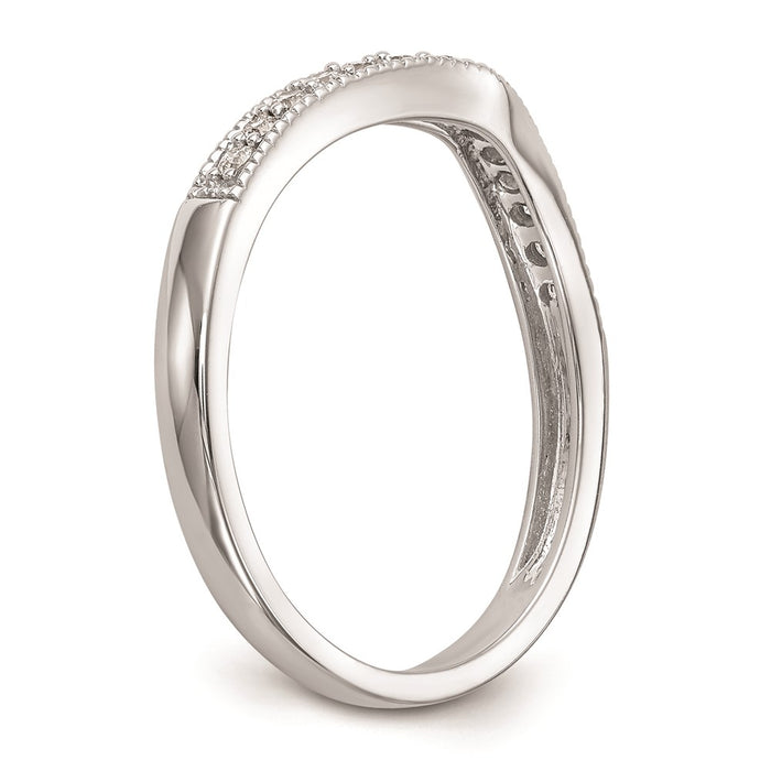 Buy Stylish 14K White Gold Curved Wedding Band Setting - Luxury & Quality-6