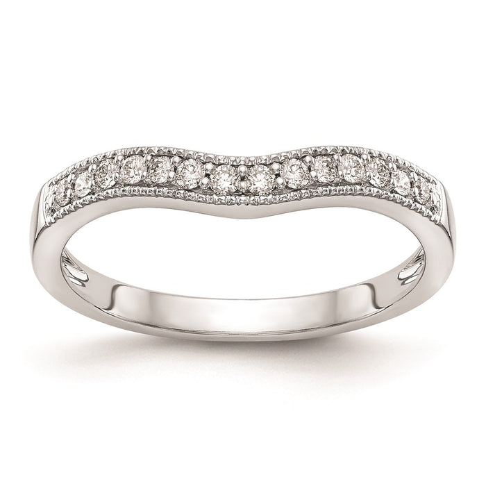 Buy Stylish 14K White Gold Curved Wedding Band Setting - Luxury & Quality-1