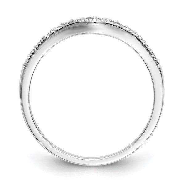 14K White Gold Wedding Band with 1/6 Carat Diamond - Style GR1-1022770