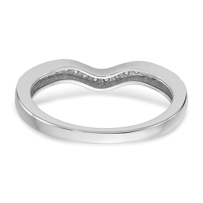 Buy Stylish 14K White Gold Wedding Band with 1/6 Carat Diamond - Discounted!-5