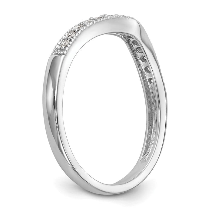 Buy Stylish 14K White Gold Wedding Band with 1/6 Carat Diamond - Discounted!-6