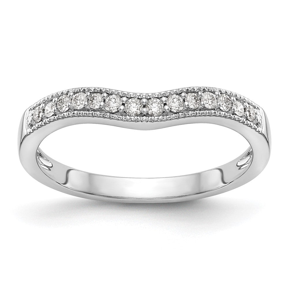 Buy Stylish 14K White Gold Wedding Band with 1/6 Carat Diamond - Discounted!