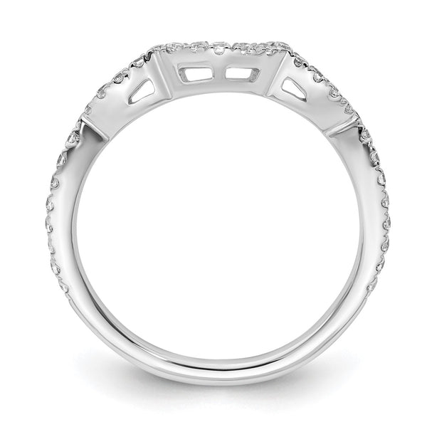 14K White Gold 1/3 Carat Diamond Contoured Wedding Band - Style GR1-1022783