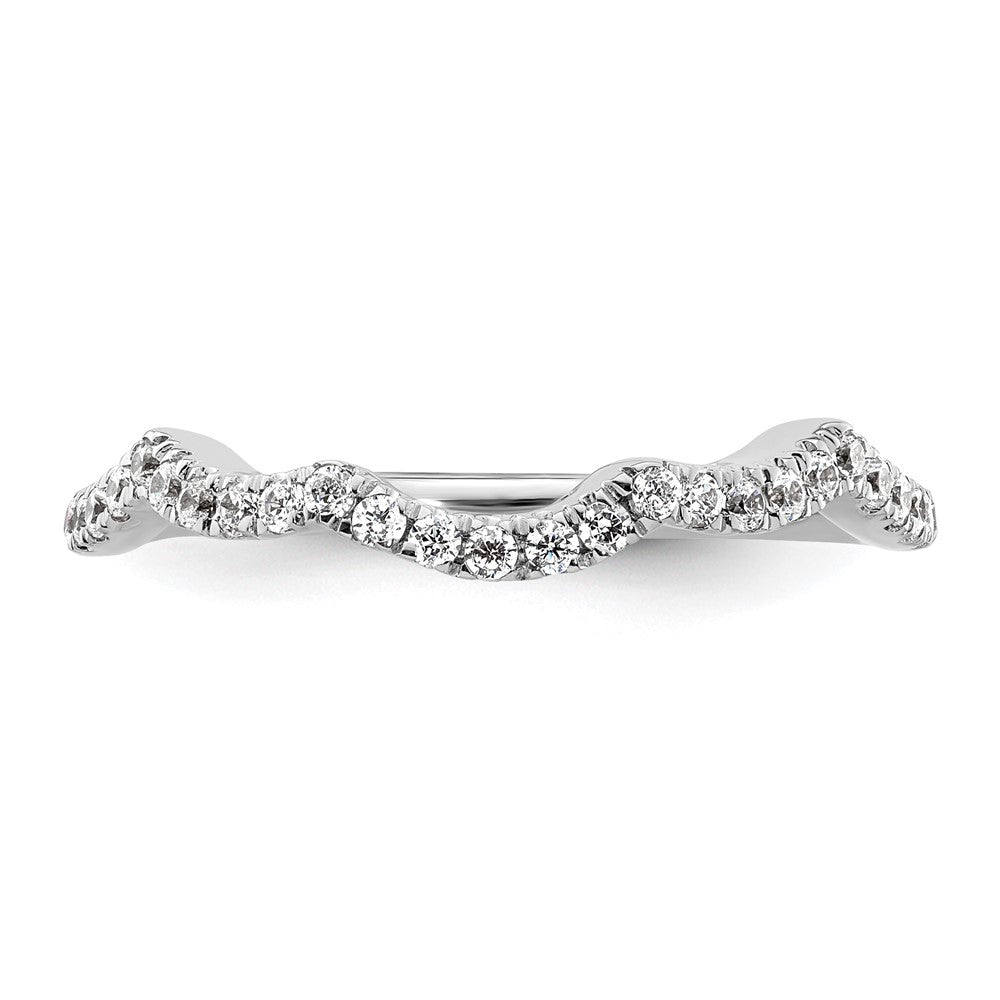 Exclusive 14K White Gold 1/3 Carat Diamond Contoured Wedding Band - Stylish Value
