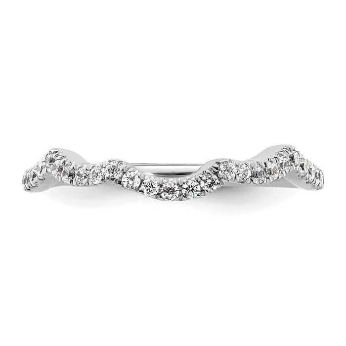 Exclusive 14K White Gold 1/3 Carat Diamond Contoured Wedding Band - Stylish Value-4
