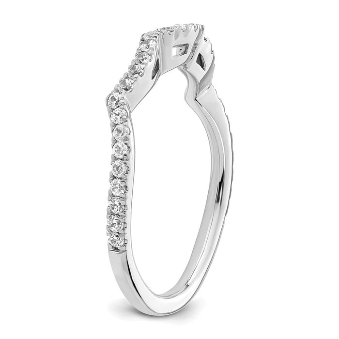 Exclusive 14K White Gold 1/3 Carat Diamond Contoured Wedding Band - Stylish Value-6
