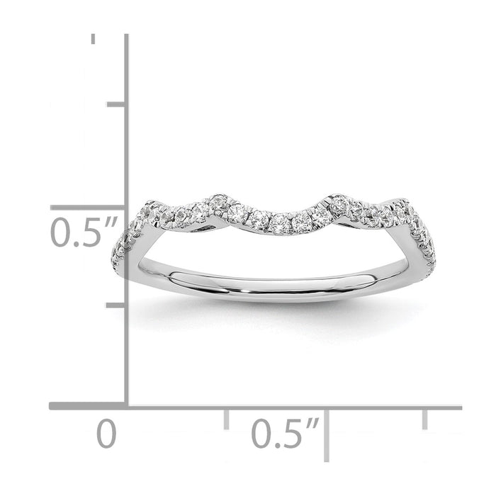 Exclusive 14K White Gold 1/3 Carat Diamond Contoured Wedding Band - Stylish Value-7
