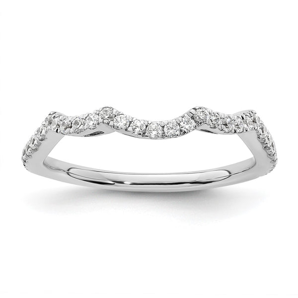 14K White Gold 1/3 Carat Diamond Contoured Wedding Band - Style GR1-1022783