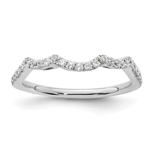 Exclusive 14K White Gold 1/3 Carat Diamond Contoured Wedding Band - Stylish Value