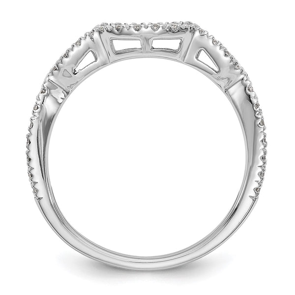 14K White Gold 1/3 Carat Diamond Contoured Wedding Band Set