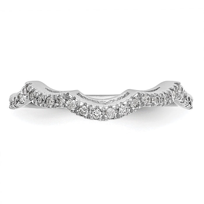 Buy Stylish 14K White Gold 1/3 Carat Diamond Contoured Wedding Band Set-4