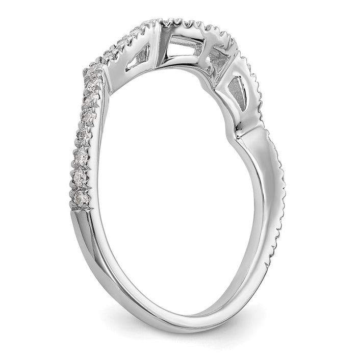 Buy Stylish 14K White Gold 1/3 Carat Diamond Contoured Wedding Band Set-6