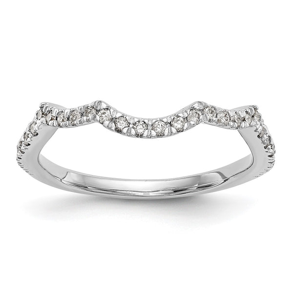 14K White Gold 1/3 Carat Diamond Contoured Wedding Band Set