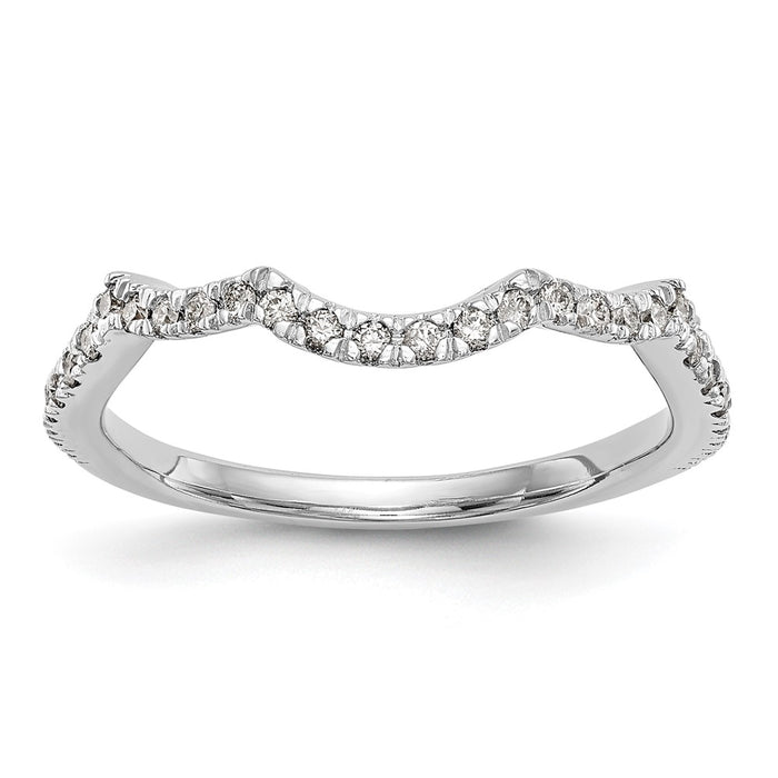 Buy Stylish 14K White Gold 1/3 Carat Diamond Contoured Wedding Band Set-1