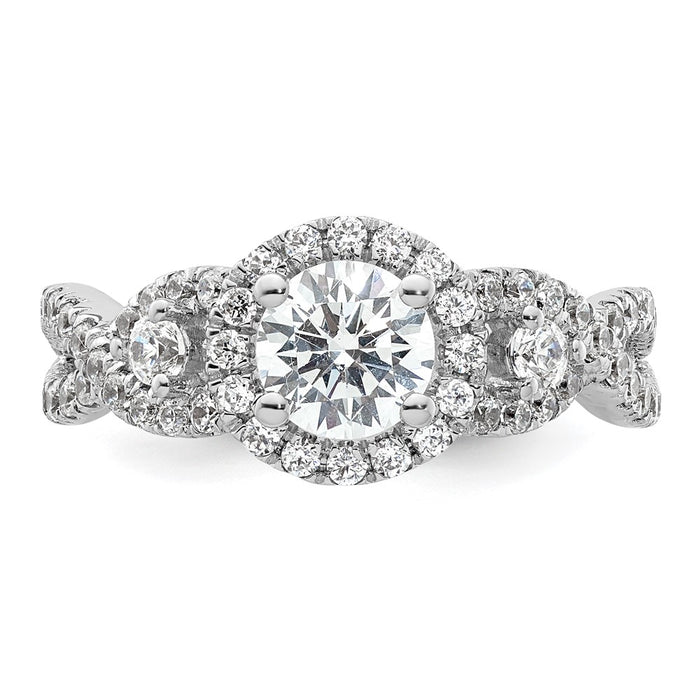 High-Quality 14K White Gold Semi-Mount Engagement Ring for 3/4 Carat Diamond - Stylish Value-4