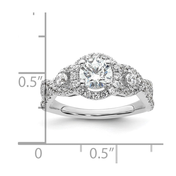 High-Quality 14K White Gold Semi-Mount Engagement Ring for 3/4 Carat Diamond - Stylish Value-8