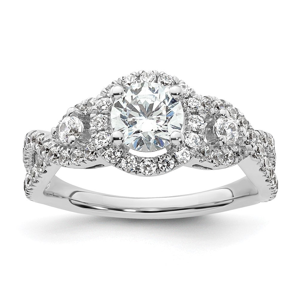 High-Quality 14K White Gold Semi-Mount Engagement Ring for 3/4 Carat Diamond - Stylish Value