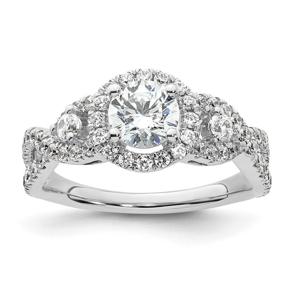 High-Quality 14K White Gold Semi-Mount Engagement Ring for 3/4 Carat Diamond - Stylish Value