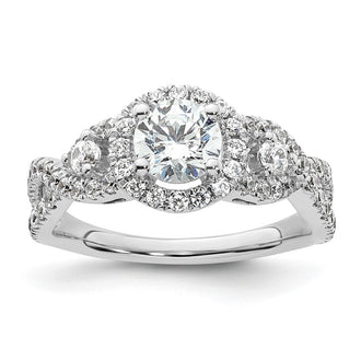 High-Quality 14K White Gold Semi-Mount Engagement Ring for 3/4 Carat Diamond - Stylish Value
