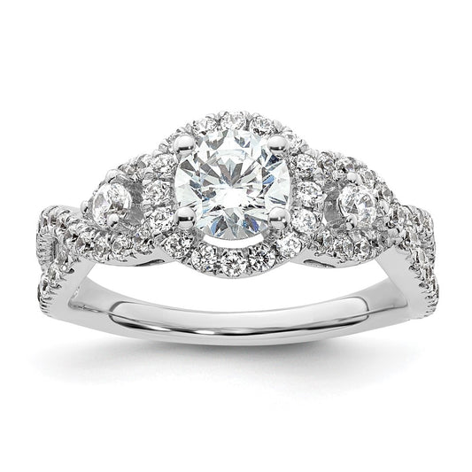 High-Quality 14K White Gold Semi-Mount Engagement Ring for 3/4 Carat Diamond - Stylish Value