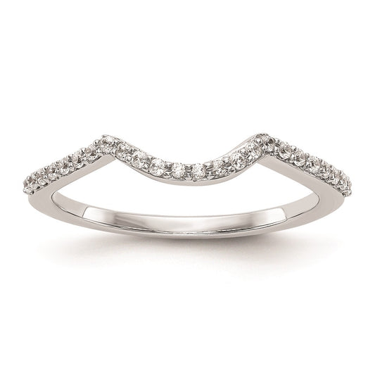 Buy Stylish 14K White Gold Curved Wedding Band Setting - Affordable Elegance