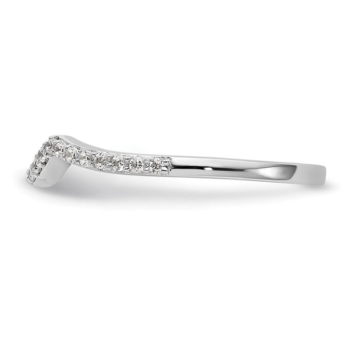 Buy Stylish 14K White Gold Wedding Band with 1/8 Carat Diamond Accents-3