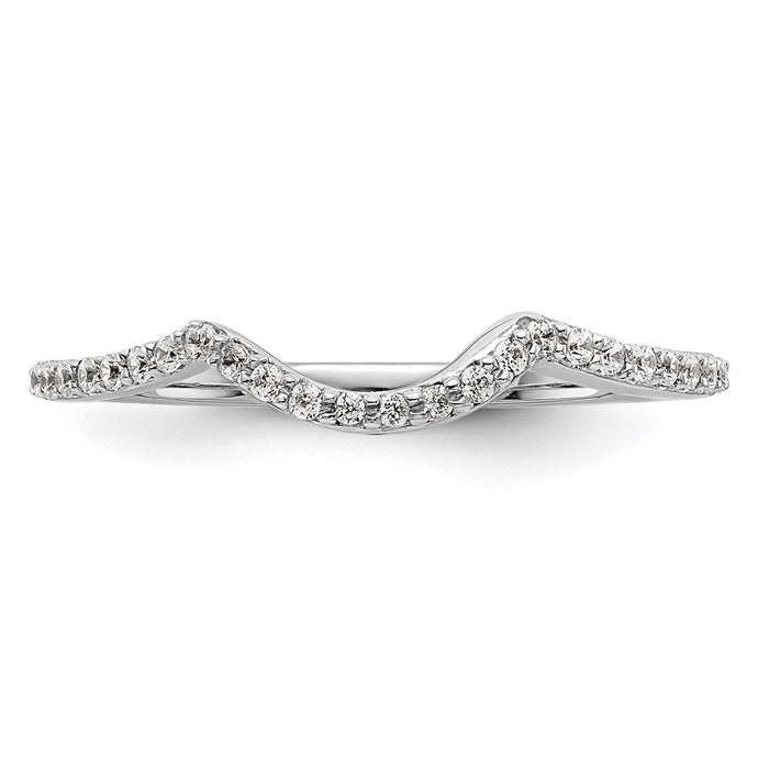 Buy Stylish 14K White Gold Wedding Band with 1/8 Carat Diamond Accents-4