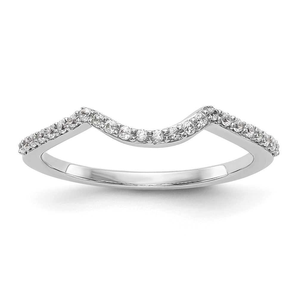 Buy Stylish 14K White Gold Wedding Band with 1/8 Carat Diamond Accents