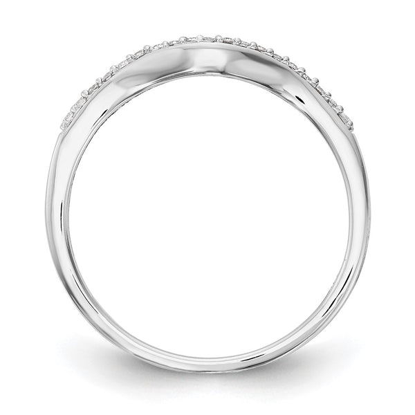 14K White Gold Wedding Band with 1/10 Carat Diamond - Style GR1-1022799