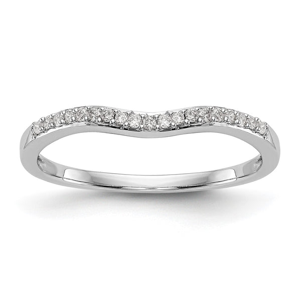 14K White Gold Wedding Band with 1/10 Carat Diamond - Style GR1-1022799
