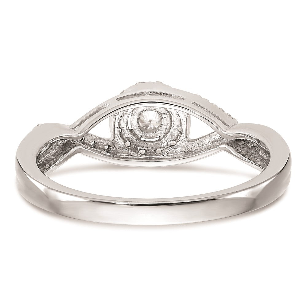 Exclusive 10K White Gold Halo Engagement Ring - 1/10 Carat Center Stone, Stylish 1/5 Carat Total Diamond Weight