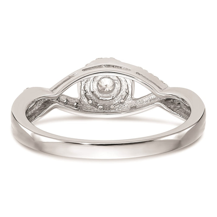 Exclusive 10K White Gold Halo Engagement Ring - 1/10 Carat Center Stone, Stylish 1/5 Carat Total Diamond Weight-5