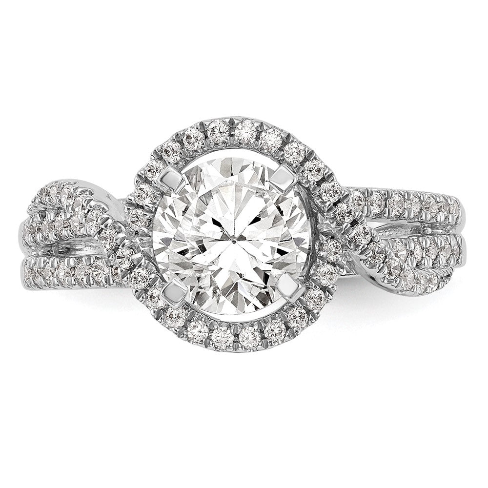 Buy Stylish 14K White Gold Halo Engagement Ring with 1/3 Carat Diamond